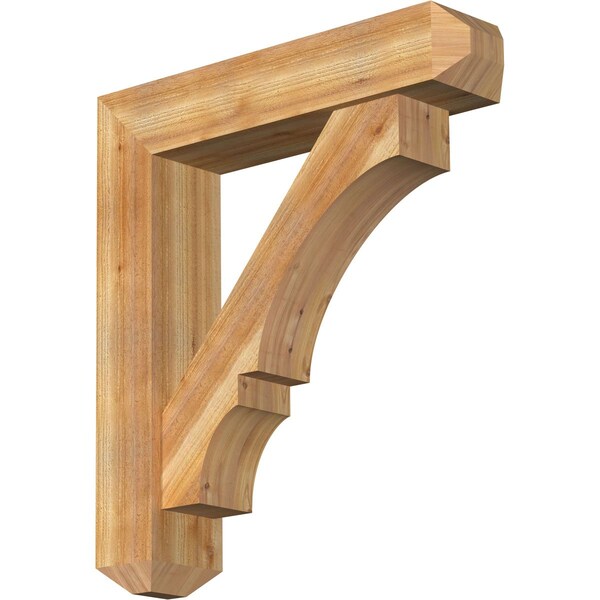 Ekena Millwork Balboa Craftsman Rough Sawn Bracket w/ Offset Brace, Western Red Cedar, 8"W x 36"D x 40"H BKT0806X36X40BOA04RWR - main